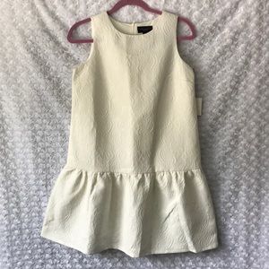 FLASH SALE! White Floral Jacquard Drop Waist Dress